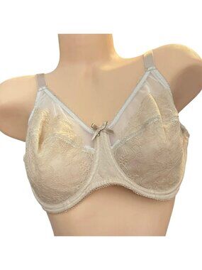 Wacoal Retro Chic Full Figure Beige Underwire Lace Bra US Size 38D